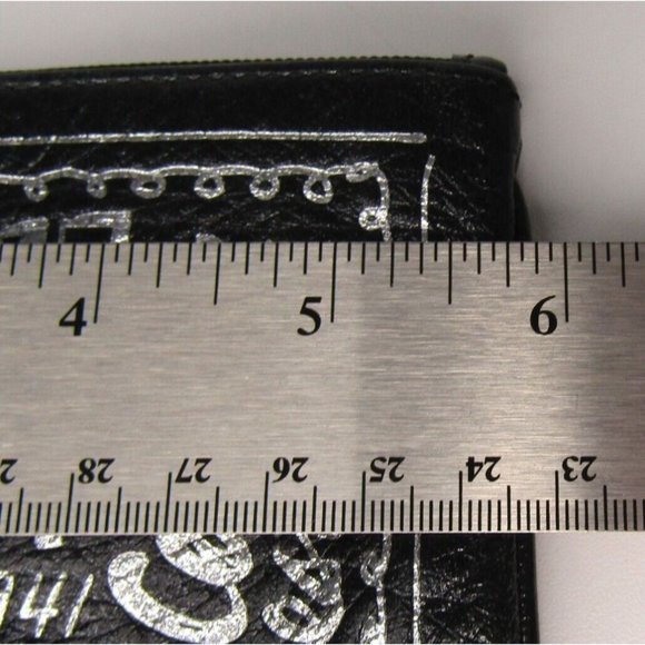 Vintage Coach Poppy Black And Silver Wristlet Purse 6" - Picture 8 of 12